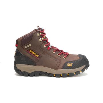 Caterpillar Navigator Mid Waterproof Steel toe μποτακια ασφαλειασ ανδρικα καφε | CAT040-GR