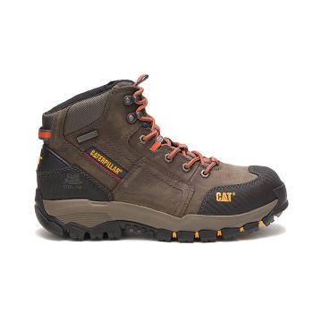 Caterpillar Navigator Mid Waterproof Steel toe μποτακια ασφαλειασ ανδρικα καφε | CAT041-GR