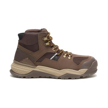 Caterpillar Provoke Mid Waterproof Alloy toe μποτακια ασφαλειασ ανδρικα καφε | CAT073-GR