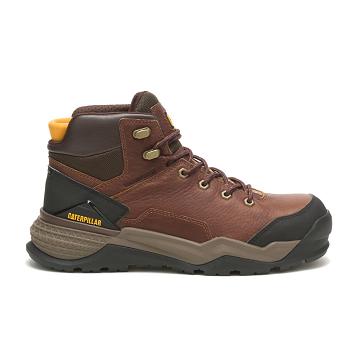 Caterpillar Provoke Mid Waterproof Alloy toe μποτακια ασφαλειασ ανδρικα καφε | CAT074-GR