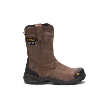 Caterpillar Spur Steel toe μποτακια ασφαλειασ ανδρικα καφε | CAT028-GR