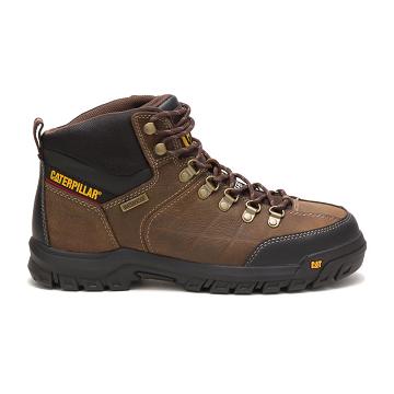 Caterpillar Threshold Waterproof Steel toe μποτακια ασφαλειασ ανδρικα καφε | CAT036-GR